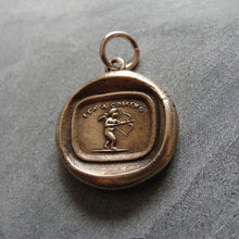 Load image into Gallery viewer, Wax Seal Charm Cupid Love - antique wax seal jewelry pendant Love Takes Aim - RQP Studio
