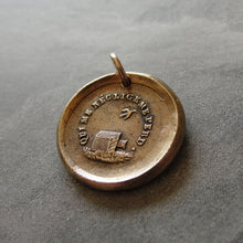 Load image into Gallery viewer, Bronze Wax Seal Pendant - Who Neglects Me Loses Me - RQP Studio
