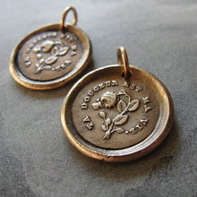 Load image into Gallery viewer, Thy Sweetness Wax Seal Charm - antique wax seal jewelry pendant butterfly and rose French love motto - RQP Studio
