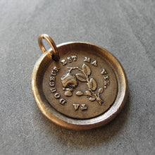 Load image into Gallery viewer, Thy Sweetness Wax Seal Charm - antique wax seal jewelry pendant butterfly and rose French love motto - RQP Studio
