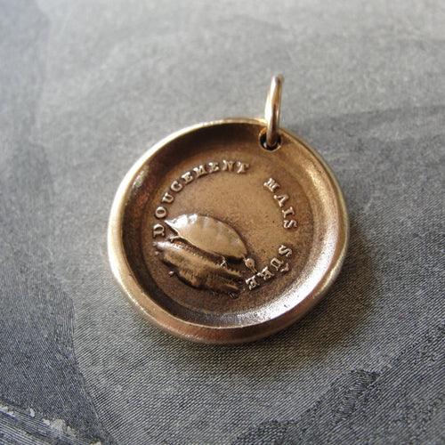 Tortoise Wax Seal Charm - antique wax seal jewelry pendant Turtle Slow And Sure Patience - RQP Studio