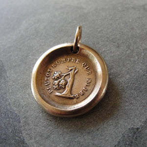 Tree Wax Seal Charm - antique wax seal jewelry pendant French motto Rather Break Than Bend - RQP Studio