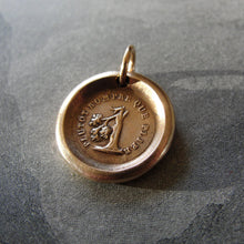 Load image into Gallery viewer, Tree Wax Seal Charm - antique wax seal jewelry pendant French motto Rather Break Than Bend - RQP Studio
