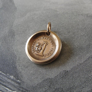 Tree Wax Seal Charm - antique wax seal jewelry pendant French motto Rather Break Than Bend - RQP Studio