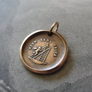 Wax Seal Charm Cupid Love - antique wax seal jewelry pendant Nothing Without Effort by RQP Studio - RQP Studio