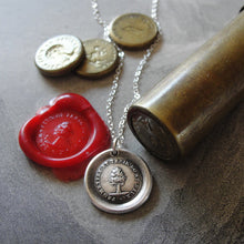 Load image into Gallery viewer, Keep Promise Wax Seal Necklace Antique Tree wax seal charm jewelry French motto - RQP Studio
