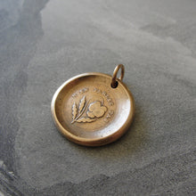 Load image into Gallery viewer, Pansy Wax Seal Charm - Do Not Tell - antique French wax seal charm jewelry in bronze - RQP Studio
