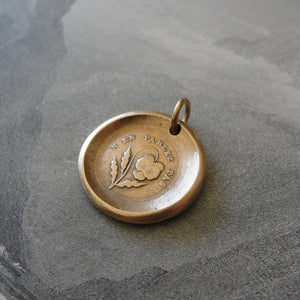 Pansy Wax Seal Charm - Do Not Tell - antique French wax seal charm jewelry in bronze - RQP Studio
