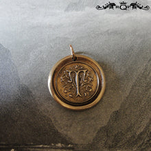 Load image into Gallery viewer, Wax Seal Charm Initial T - wax seal jewelry pendant alphabet charms Letter T - RQP Studio
