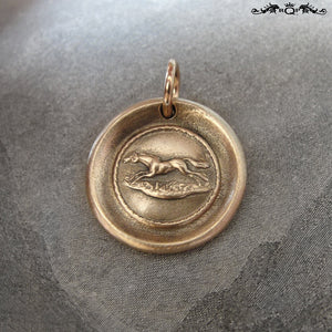 Horse Wax Seal Charm - antique wax seal jewelry in bronze Equestrian galloping pony - RQP Studio