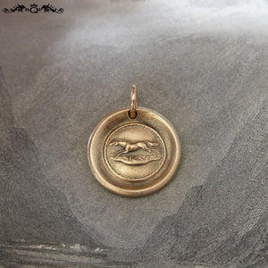 Horse Wax Seal Charm - antique wax seal jewelry in bronze Equestrian galloping pony - RQP Studio