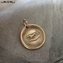 Load image into Gallery viewer, Horse Wax Seal Charm - antique wax seal jewelry in bronze Equestrian galloping pony - RQP Studio
