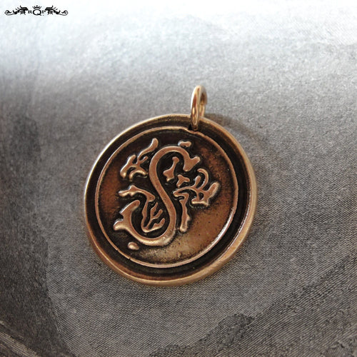 Wax Seal Charm Initial S - wax seal jewelry alphabet charms Letter S - RQP Studio
