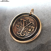 Load image into Gallery viewer, Wax Seal Charm Initial Y - wax seal jewelry pendant alphabet charms Letter Y - RQP Studio
