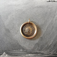 Load image into Gallery viewer, Wax Seal Charm I Sing For You - antique wax seal jewelry pendant with song bird in tree - RQP Studio
