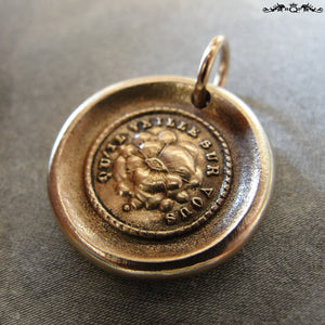 All Seeing Eye wax seal charm May It Watch Over You - antique wax seal jewelry in bronze - RQP Studio