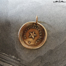 Load image into Gallery viewer, Wax Seal Charm North Star antique wax seal charm jewelry - French motto guiding star Trust It - RQP Studio
