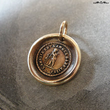 Load image into Gallery viewer, Friendship Wax Seal Charm - antique wax seal jewelry pendant with French friends forever motto - RQP Studio
