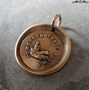 Wax Seal Charm Guiding Star - antique wax seal jewelry pendant French motto North Star - RQP Studio