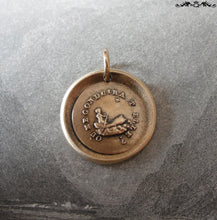 Load image into Gallery viewer, Wax Seal Charm Guiding Star - antique wax seal jewelry pendant French motto North Star - RQP Studio
