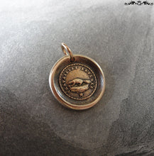 Load image into Gallery viewer, Beaver Wax Seal Charm Perseverance - antique wax seal jewelry pendant Key to Happiness - RQP Studio
