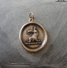 Load image into Gallery viewer, Wolf Wax Seal Pendant - Courage symbol with wolf head crest - RQP Studio
