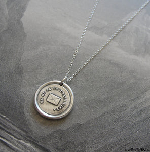 Go Where I Wish To Be - Wax Seal Necklace with message letter - antique wax seal charm jewelry - RQP Studio