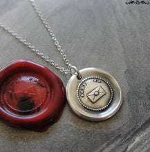 Load image into Gallery viewer, Say Yes Wax Seal Necklace - antique wax seal charm jewelry German motto and letter - RQP Studio
