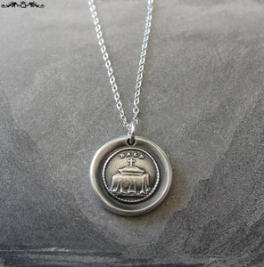 Coffin Wax Seal Necklace - Mourning Death antique wax seal charm jewelry coping with grief and loss - RQP Studio