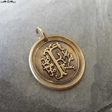 Load image into Gallery viewer, Wax Seal Charm Initial F - wax seal jewelry pendant alphabet charms Letter F - RQP Studio

