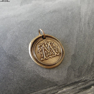 Wax Seal Charm Initial M - wax seal jewelry pendant alphabet charms Letter M - RQP Studio