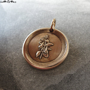 Fuchsia Wax Seal Charm - antique wax seal jewelry Language of Flowers - Good Taste Sophistication - RQP Studio