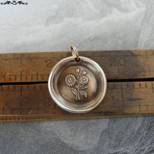 Daisy Wax Seal Charm - antique wax seal jewelry pendant Language of Flowers - Beauty Innocence - RQP Studio