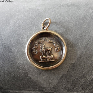 Wax Seal Charm - Harmony - antique wax seal jewelry - True Happiness - hind on tower crest - RQP Studio