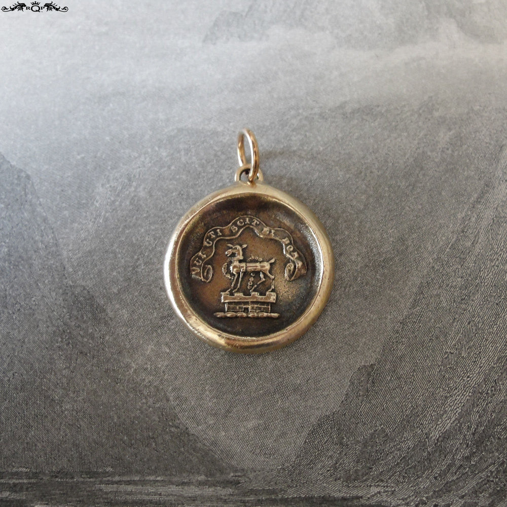 Wax Seal Charm - Harmony - antique wax seal jewelry - True Happiness - hind on tower crest - RQP Studio