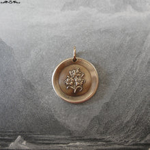 Load image into Gallery viewer, Lily Wax Seal Charm - antique wax seal jewelry with Lilies - Language of Flowers - Sweetness Purity - RQP Studio
