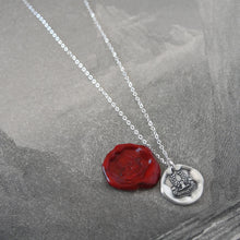 Load image into Gallery viewer, Glory In Strength - Silver Oak Leaf Garland Wax Seal Necklace
