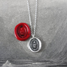 Load image into Gallery viewer, Intellect And Character - Silver Wax Seal Necklace - Level Up
