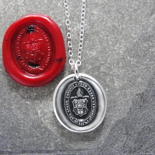 Intellect And Character - Silver Wax Seal Necklace - Level Up