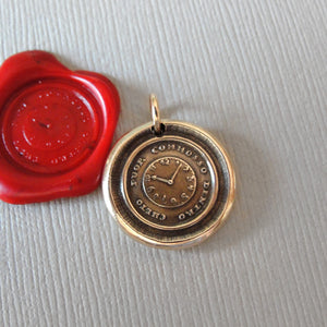 Wax Seal Pendant Keep Calm - Antique Wax Seal Jewelry Charm Quiet Without Active Within Italian Watch Motto