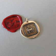 Load image into Gallery viewer, Lamb of God Wax Seal Charm - Agnus Dei antique wax seal charm jewelry Christian Faith Religious - RQP Studio
