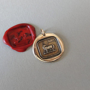 Lamb of God Wax Seal Charm - Agnus Dei antique wax seal charm jewelry Christian Faith Religious - RQP Studio