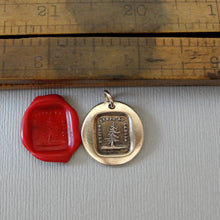Load image into Gallery viewer, Wax Seal Pendant with Leaning Fir Tree - Unique Be Yourself - Antique Bronze Wax Seal Jewelry
