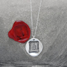 Load image into Gallery viewer, Unique Be Yourself - Silver Wax Seal Necklace With Leaning Fir Tree
