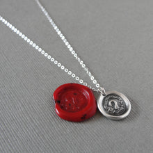 Load image into Gallery viewer, Life In The Blood - Silver Wax Seal Necklace Tiny Pelican In Piety Sacrifice
