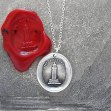 Load image into Gallery viewer, My Support - Silver Lighthouse Wax Seal Necklace - Beacon Of Light - RQP Studio
