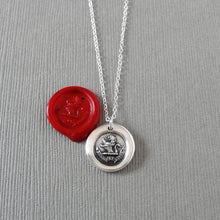 Load image into Gallery viewer, Watchful And Bold - Wax Seal Necklace Lion Antique Silver Wax Seal Jewelry
