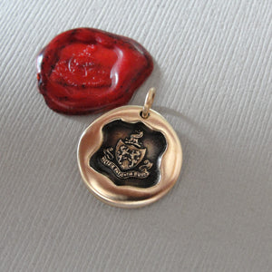 Patience Victorious In Hardship - Wax Seal Charm Lion Crest Bronze Wax Seal Jewelry
