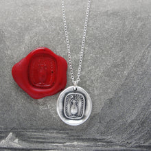 Load image into Gallery viewer, I Live But In Tears - Silver Rose Wax Seal Necklace With Sadness Quote - RQP Studio
