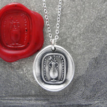 Load image into Gallery viewer, I Live But In Tears - Silver Rose Wax Seal Necklace With Sadness Quote - RQP Studio
